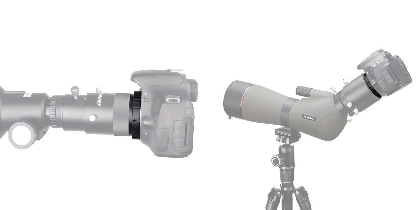 SV195 - Adaptador T-Ring em metal de alumínio para telescópio compatível com as câmaras Canon EOS SLR DSLR