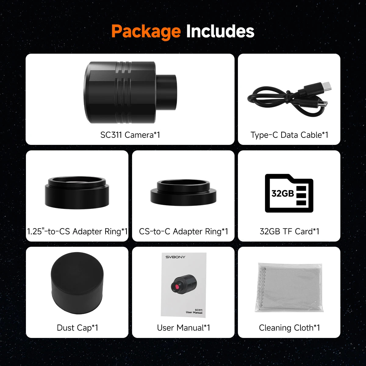 Caméra Wi-Fi pour l’astronomie SC311 Pro avec Capteur IMX662 – SVBONY