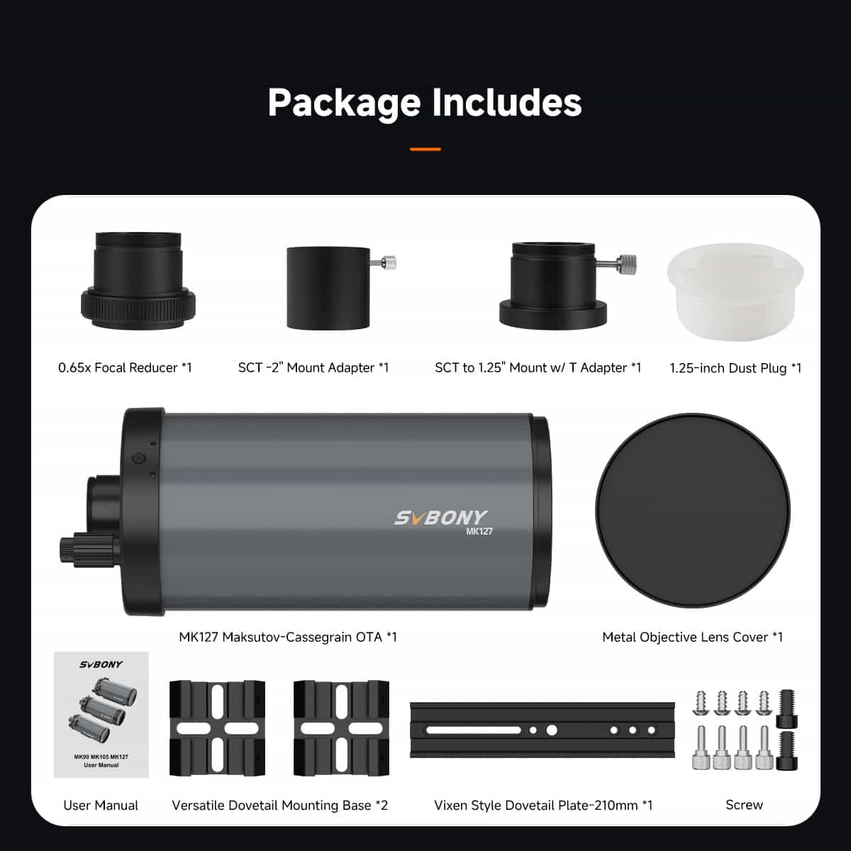 Télescope Maksutov-Cassegrain MK127 pour l'astronomie - SVBONY