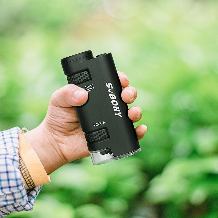 Microscope Portable 60x-120x avec Éclairage LED et Zoom Continu - Svbony