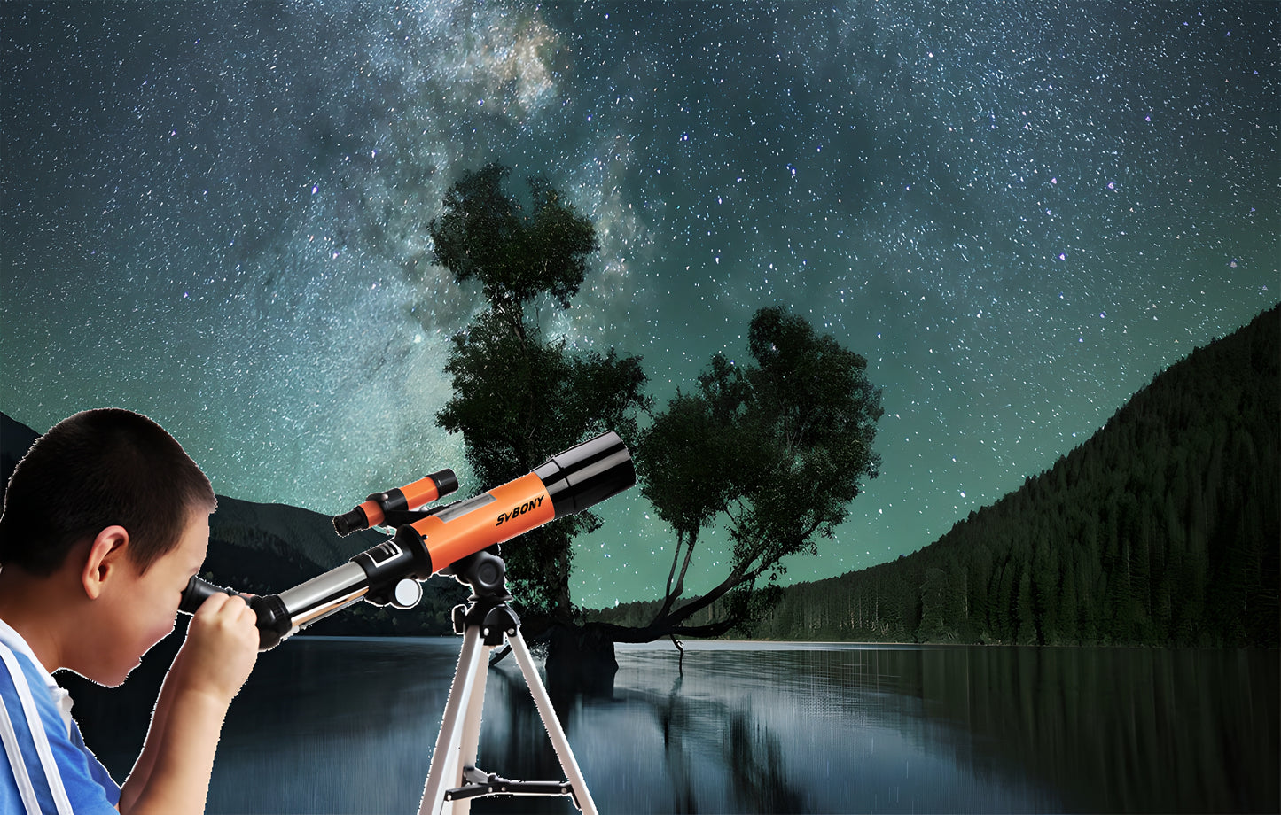 Telescope Astronomique 50mm pour Enfants avec Renvoi Coudé - SVBONY SV502
