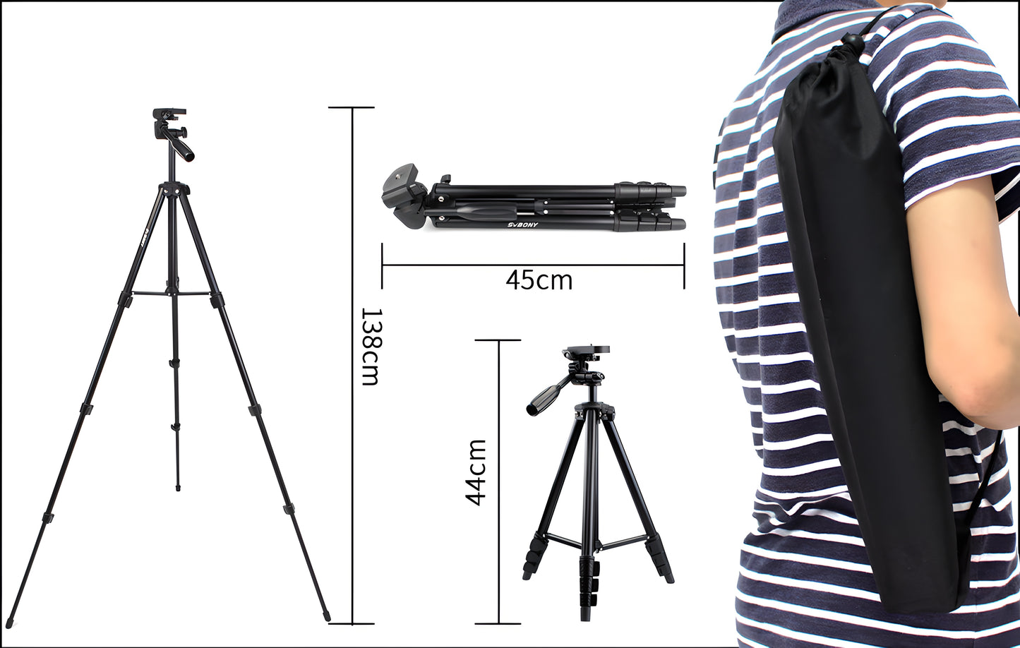 Treppiede Portatile in alluminio SVBONY SV101 - Regolabile a 360°