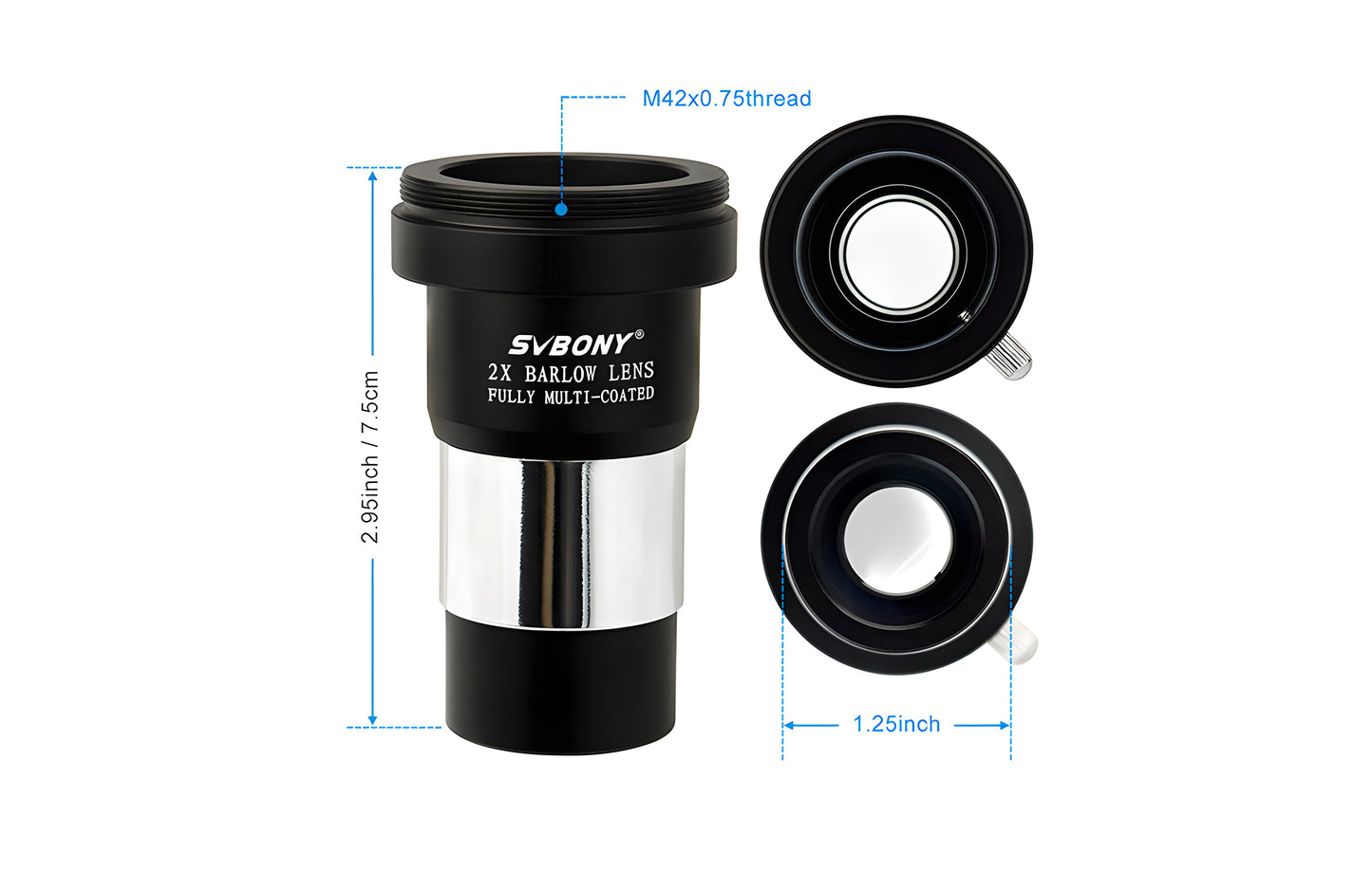 Barlow 2x 1.25 inch cu cârlig M42 - Svbony
