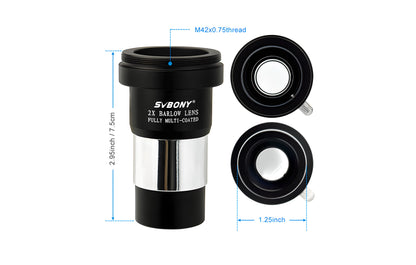 Barlow 2x 1.25 inch cu cârlig M42 - Svbony