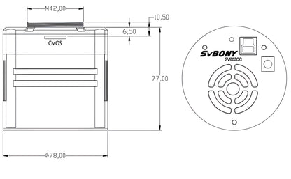 Cámara Astronómica de Color de 1" SV605CC con Refrigeración TEC - SVBONY