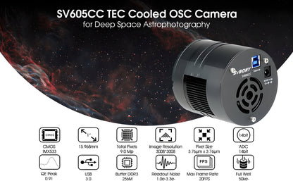 Cámara Astronómica de Color de 1" SV605CC con Refrigeración TEC - SVBONY