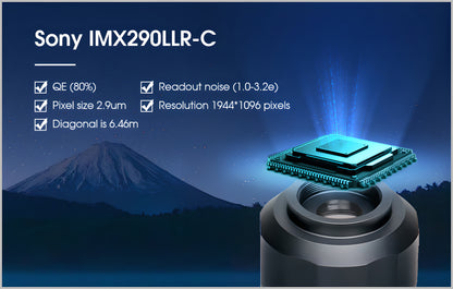 SV305M Monokroma Planetaarikamera CMOS IMX290 -sensoreilla ja ST4-ohjauksella