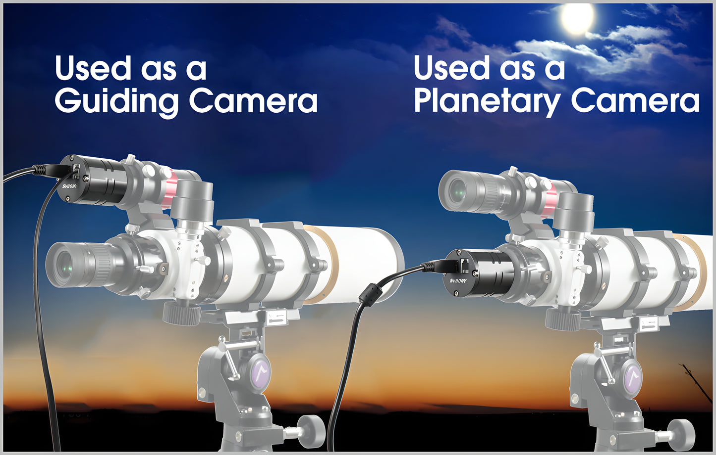 SV305M Monokroma Planetaarikamera CMOS IMX290 -sensoreilla ja ST4-ohjauksella