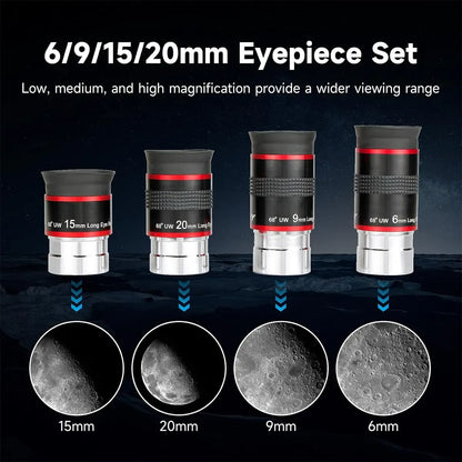 Oculaires Ultra Grand Angle 68° - 6mm, 9mm, 15mm, 20mm - SVBONY
