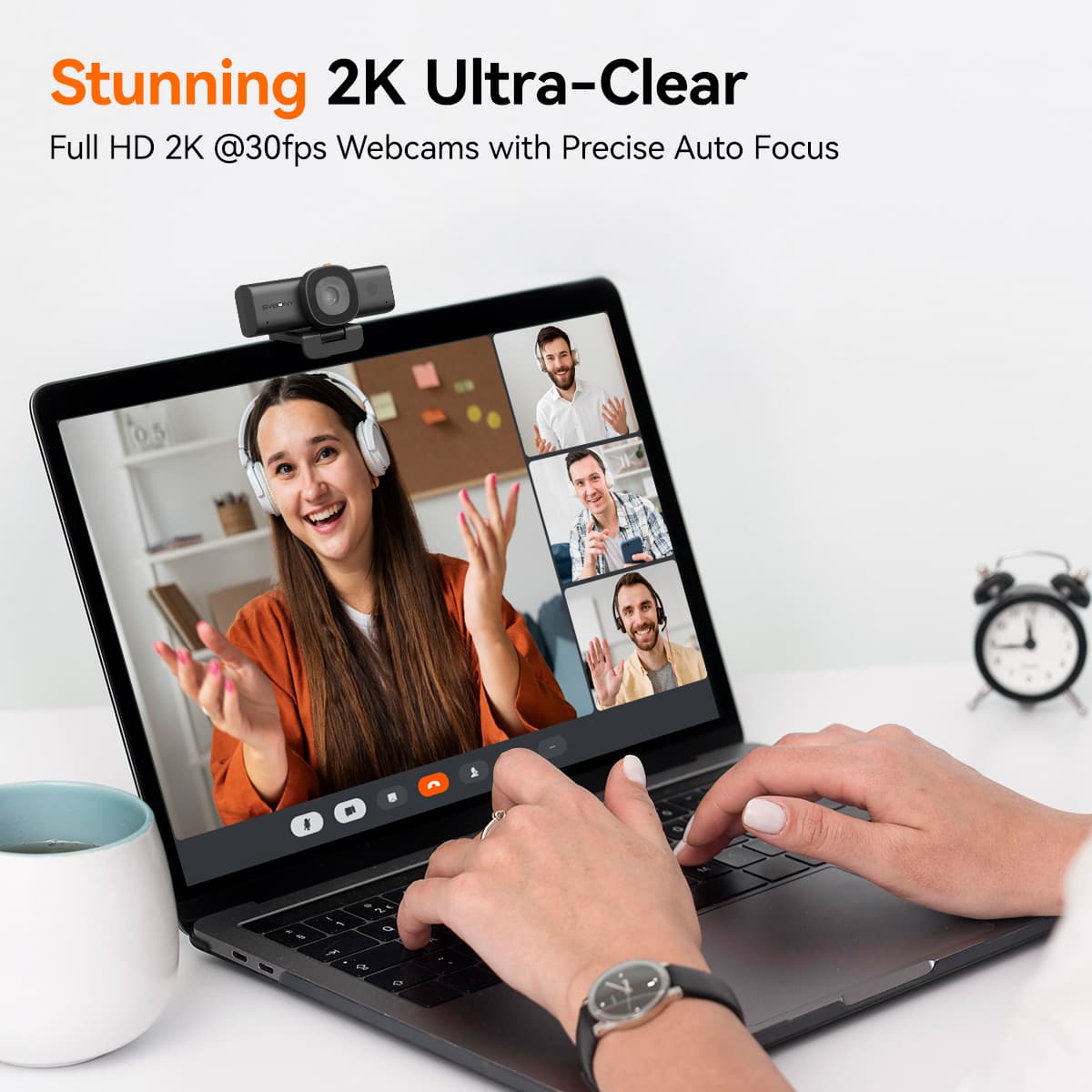 Caméra de Conférence 2K avec Autofocus et Microphones Réducteurs de Bruit - SVBONY