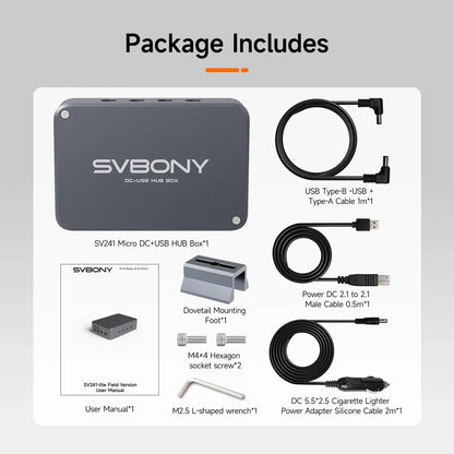 Boîtier d’alimentation 12 V et hub USB SVBONY SV241 W9193E