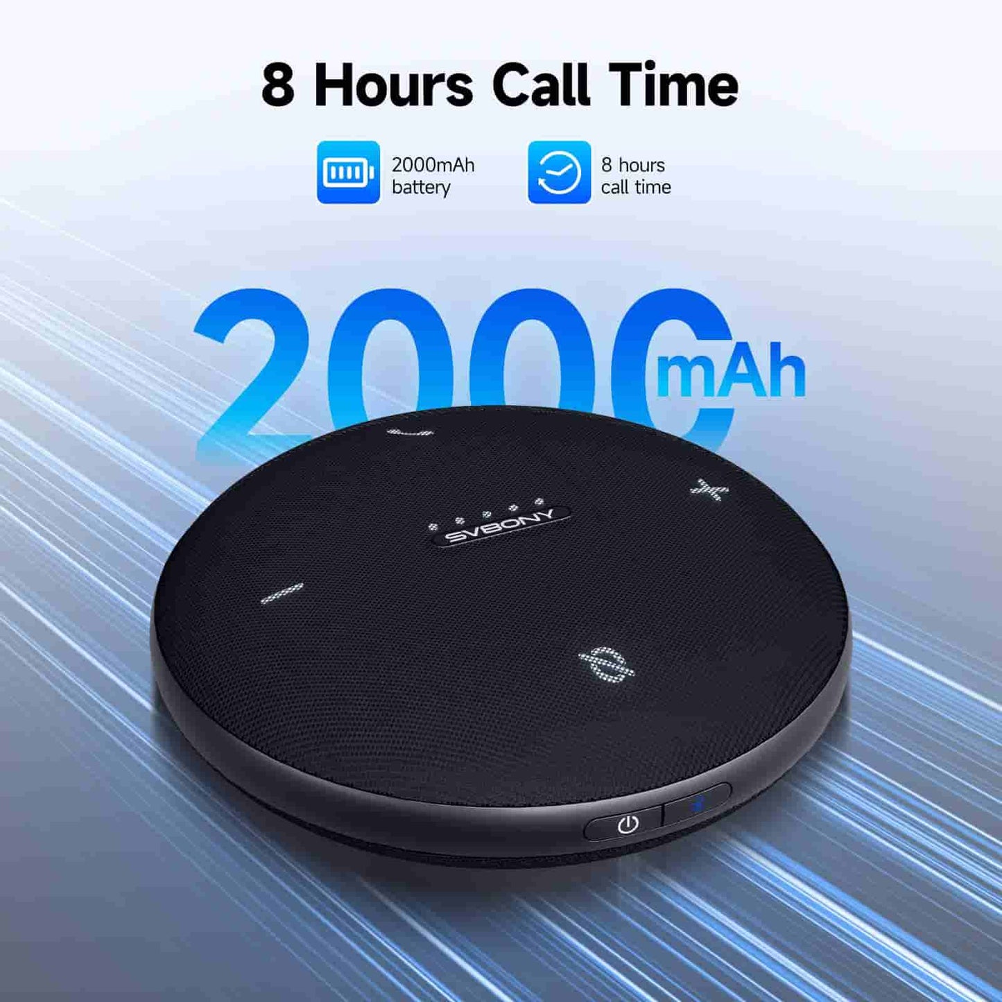 Microphone omnidirectionnel Bluetooth SVHub Omni2 pour réunions intelligentes