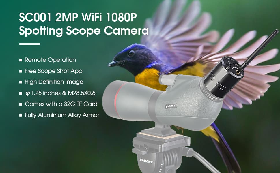 Camera Wifi SC001 pour Capturer Photos et Vidéos avec Télescope - SVBONY