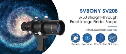 Chercheur SV208 8x50 avec Éclairage LED et Image Droite - SVBony