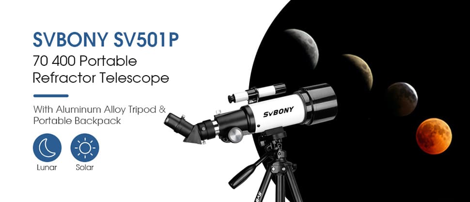 Télescope Réfracteur Portable 70/400 avec Sac à Dos SV501P