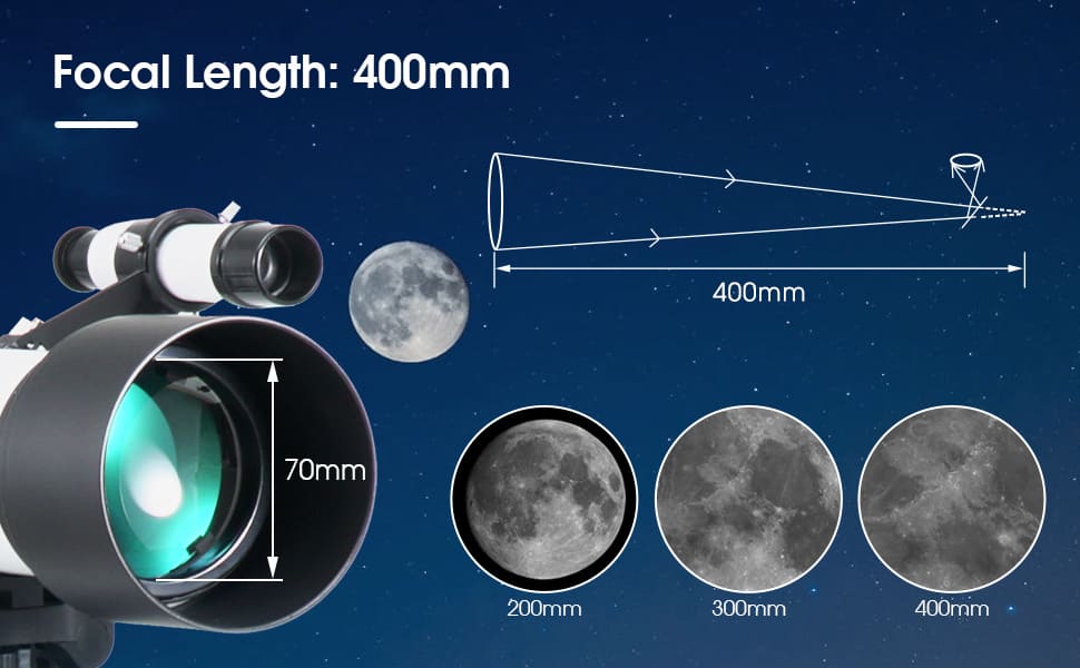 Télescope Réfracteur Portable 70/400 avec Sac à Dos SV501P