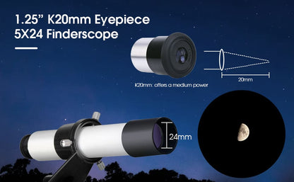 Télescope Réfracteur Portable 70/400 avec Sac à Dos SV501P