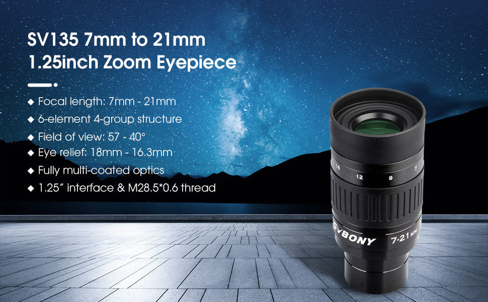 Oculaire d'oculaire de Zoom continu de Film de revêtement multicouche complet pour le télescope Oculaire d'oculaire de Zoom continu de Film de revêtement multicouche complet pour le télescope