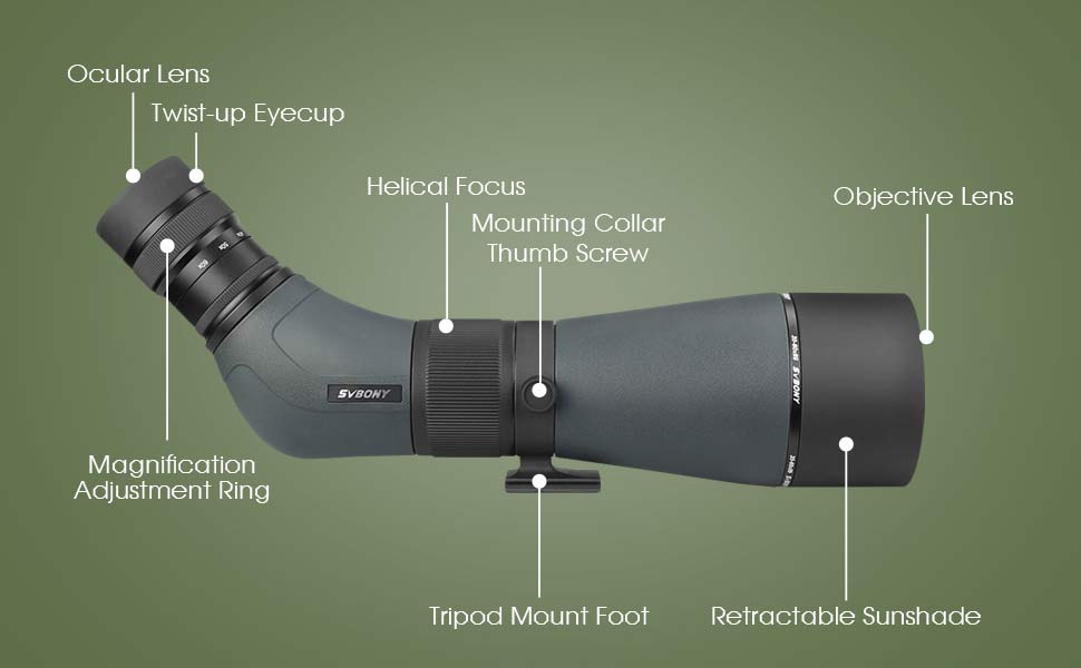 Longue-vue SVBONY SA405 20-60x85 ED pour Observation de la Faune et Ornithologie - Verre ED