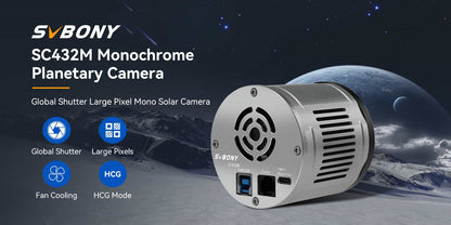 Caméra Mono SC432M IMX432 avec Obturateur Global pour Astrophotographie Solaire et Planétaire - SVBONY