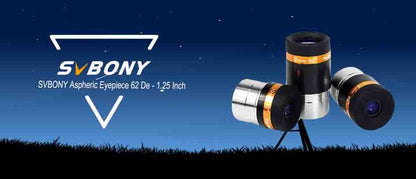 Oculare Asfénico SVBONY 62° 4/10/23 mm HD con Tratamiento Integral para Telescopios 1,25"