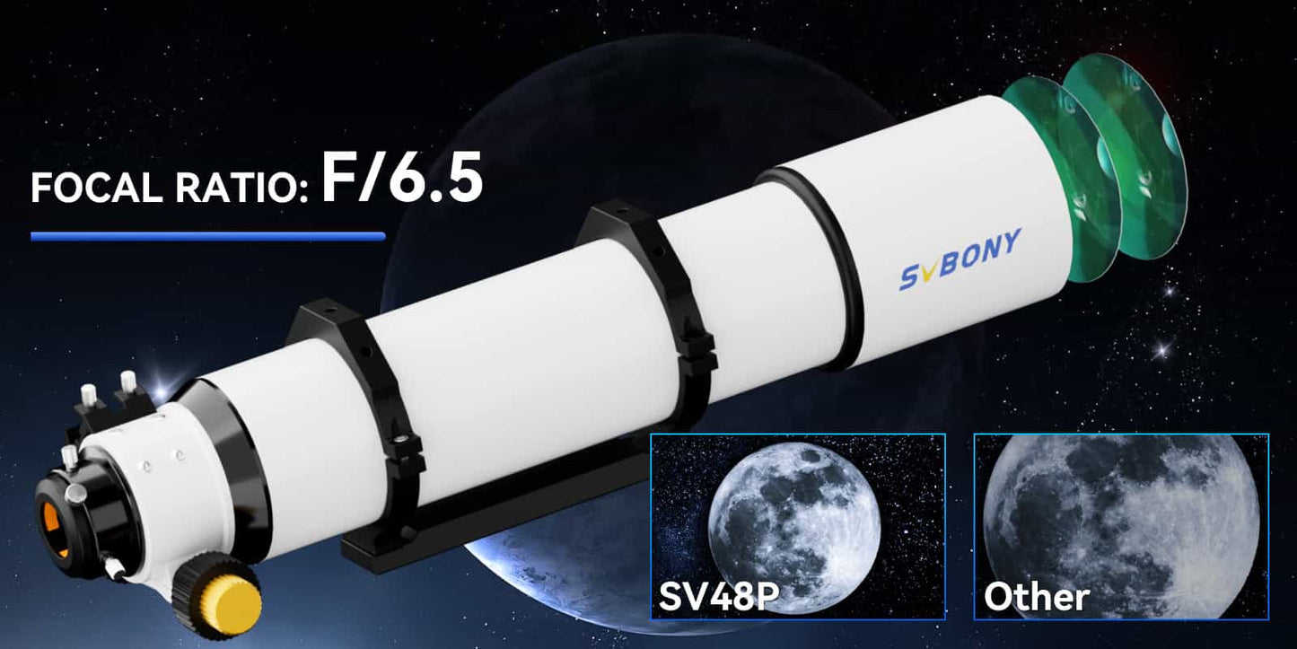 Télescope Réfracteur Achromatique SV48P - Observation Détaillée du Ciel Profond