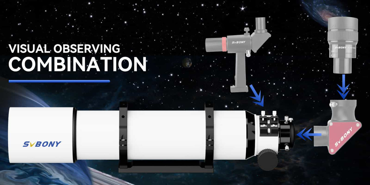Télescope Réfracteur Achromatique SV48P - Observation Détaillée du Ciel Profond
