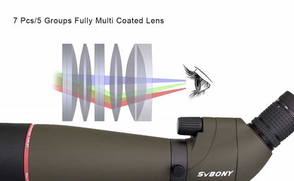 Longue-Vue SV13 avec Grossissement 20x-60x et Diamètres d'Objectif de 65mm et 80mm