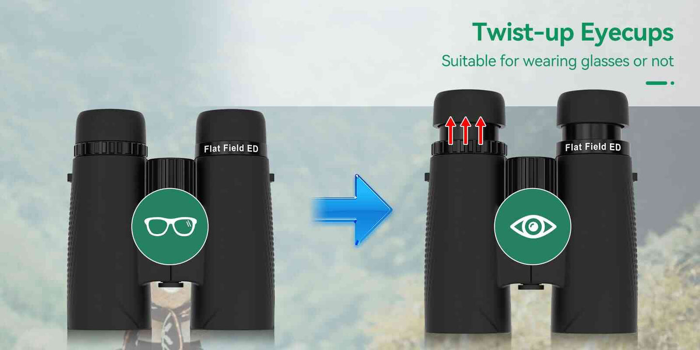 Jumelles 8x42 ED Champ Plat Étanches IP67 avec Prismes BaK-4 - SA205