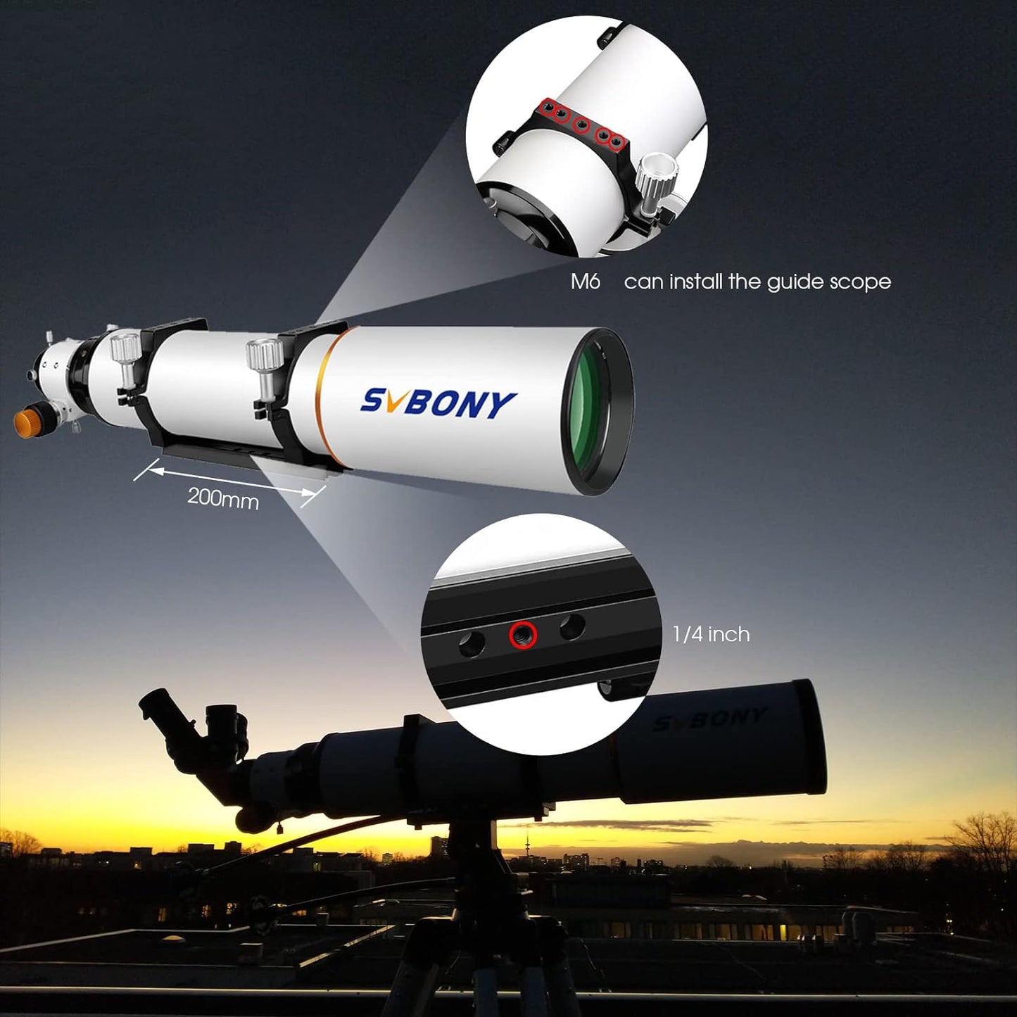 SVBONY SV503 APO Doublet Réfracteur OTA 102mm F7 ED - Astronomy Store