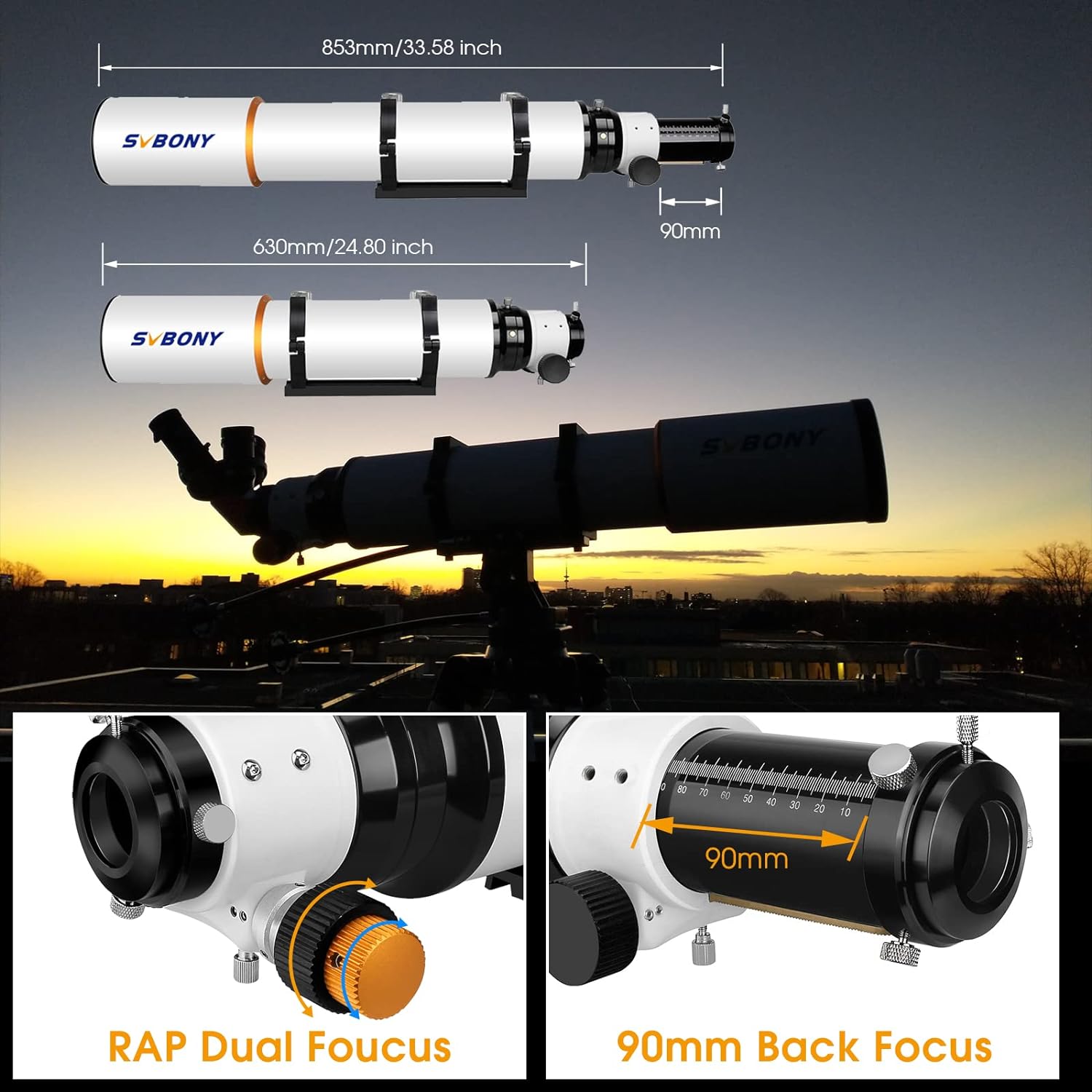 SVBONY SV503 APO Doublet Réfracteur OTA 102mm F7 ED - Astronomy Store