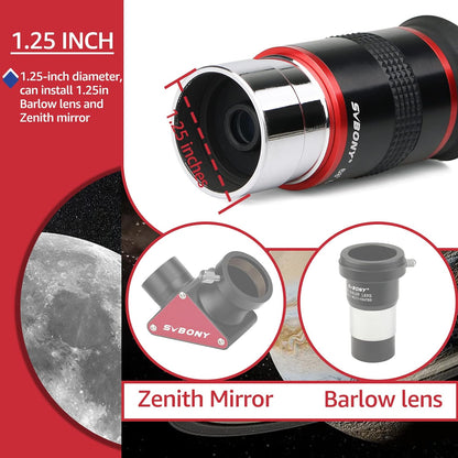 Set d'Oculaires Ultra Grand Angle 68° 1.25'' (6mm/9mm/15mm/20mm) - SVBONY