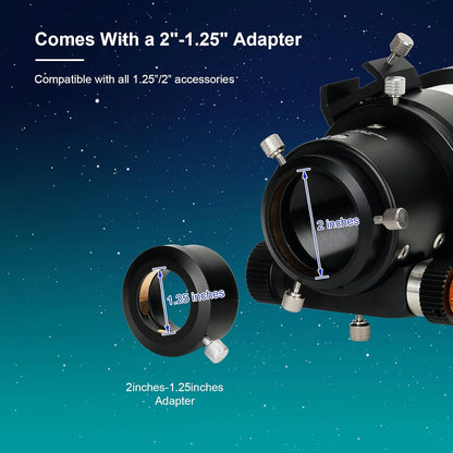 SV48P 90mm f/5.5 Astronomical Telescope - ED Lens and Dual Speed Focuser