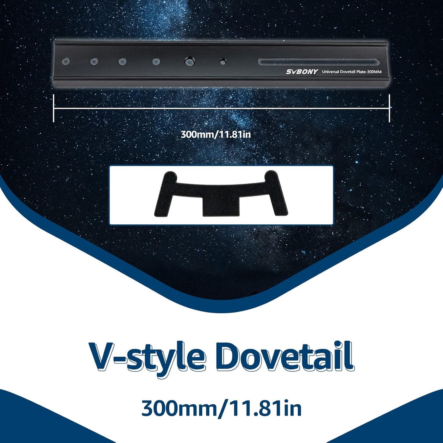 Queue d'Aronde Vixen 300 mm en Aluminium Noir - SVBONY