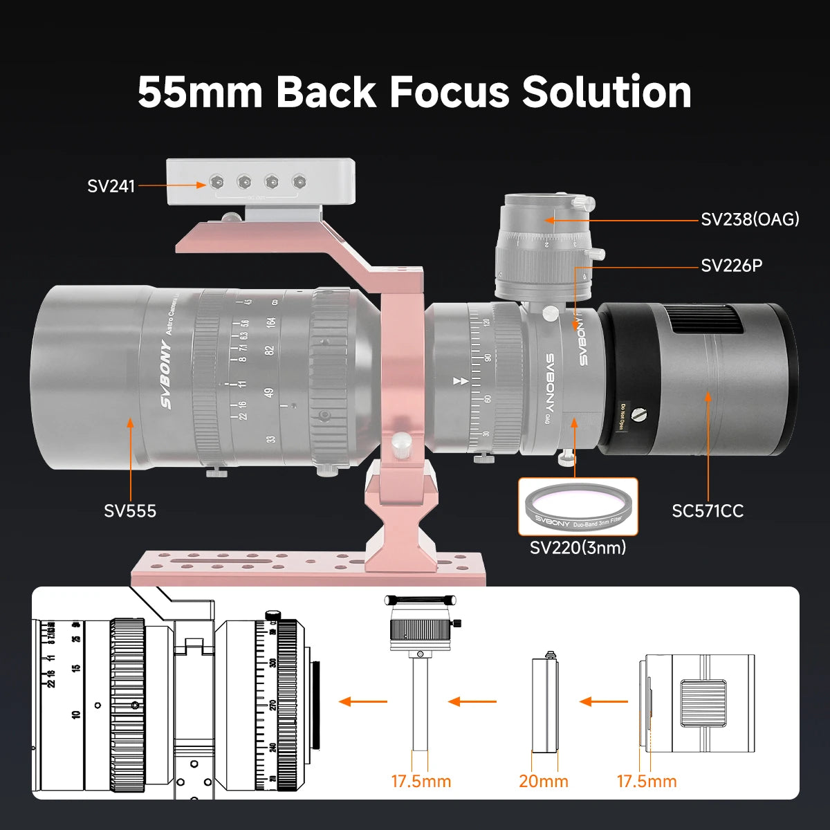 Caméra Refroidie Couleur APS-C SVBONY SC571CC pour imagerie du ciel profond - SVBONY