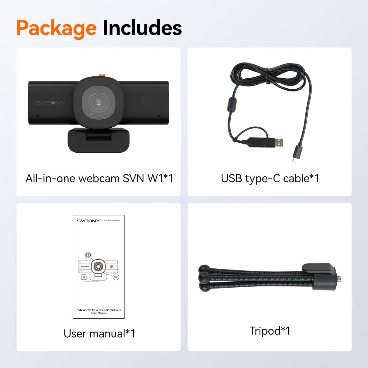 Caméra de Conférence 2K avec Autofocus et Microphones Réducteurs de Bruit - SVBONY