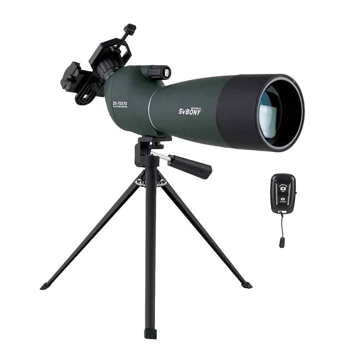 Longue-vue SVBONY SV28 Plus 25–75×70 avec adaptateur smartphone