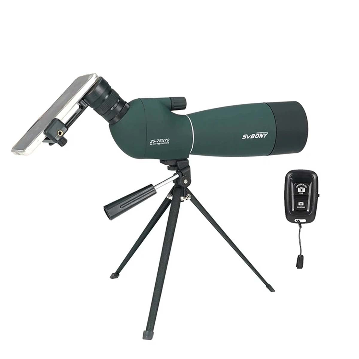 Longue-vue SVBONY SV28 Plus 25–75×70 avec adaptateur smartphone