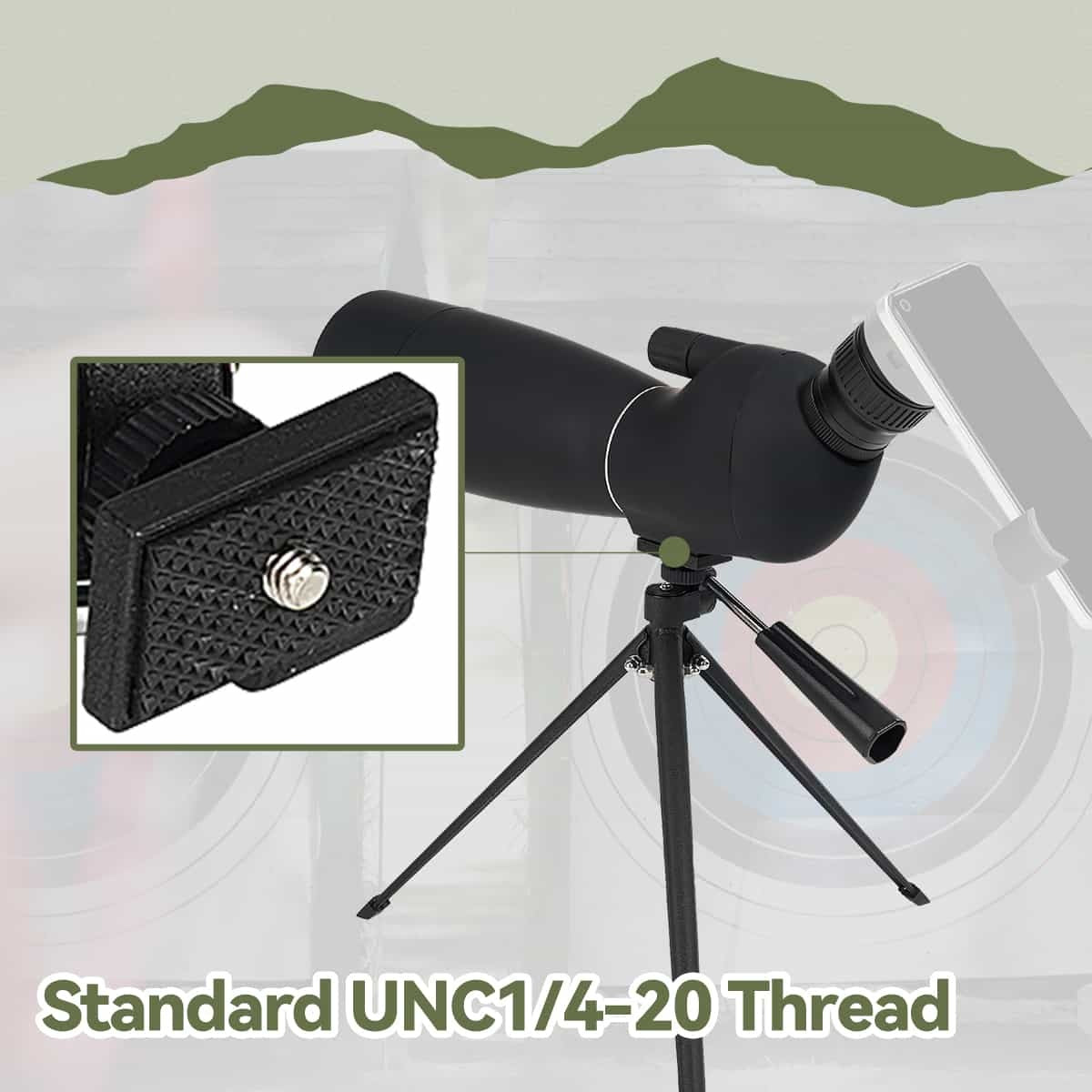 Longue-vue SVBONY SV28 Plus 25–75×70 pour photographie au smartphone