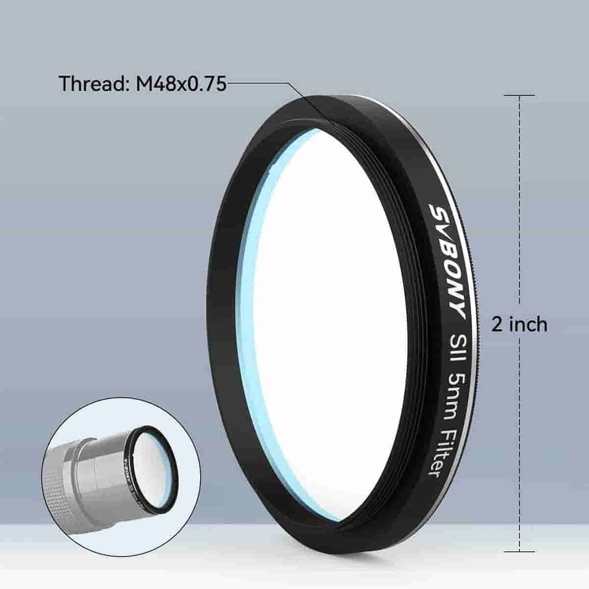 Filtro SII 5nm 2" para fotografía astronómica - SVBONY
