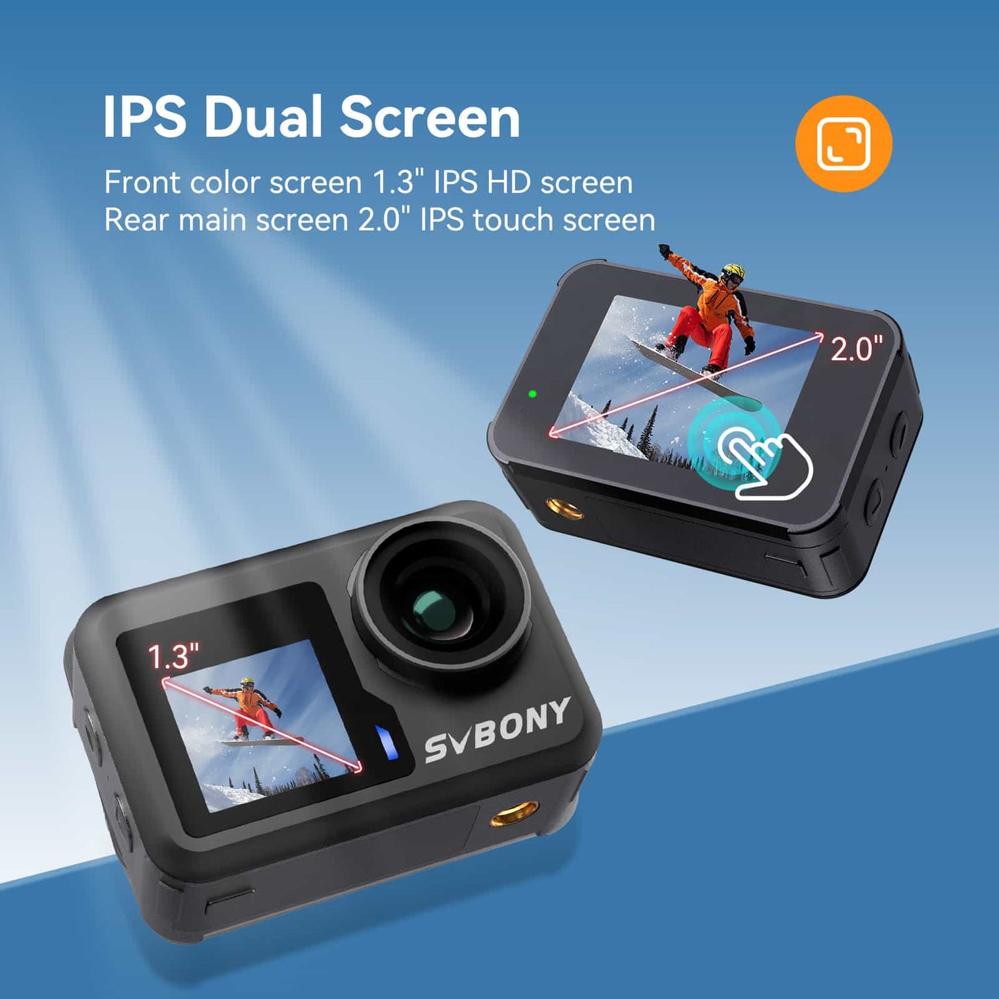 Camera Action ACT20 4K60fps Ultra HD Waterproof IPX8 with Double Screen - SVBONY