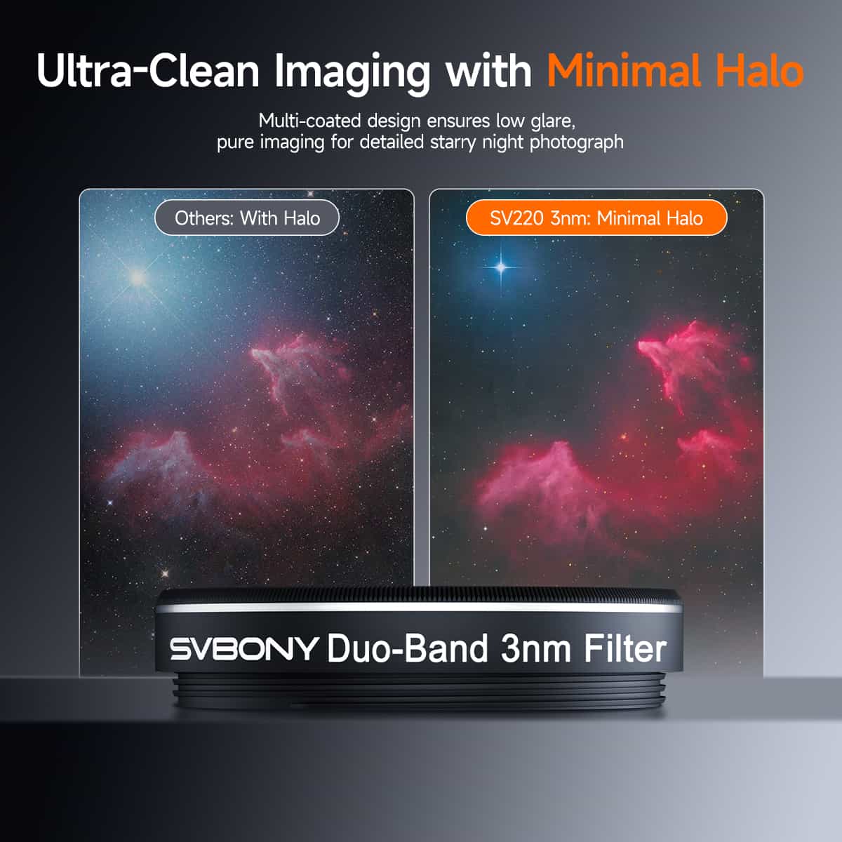Filtre Duo-Bande H-Alpha & OIII 3nm pour l’Astrophotographie - SVBONY