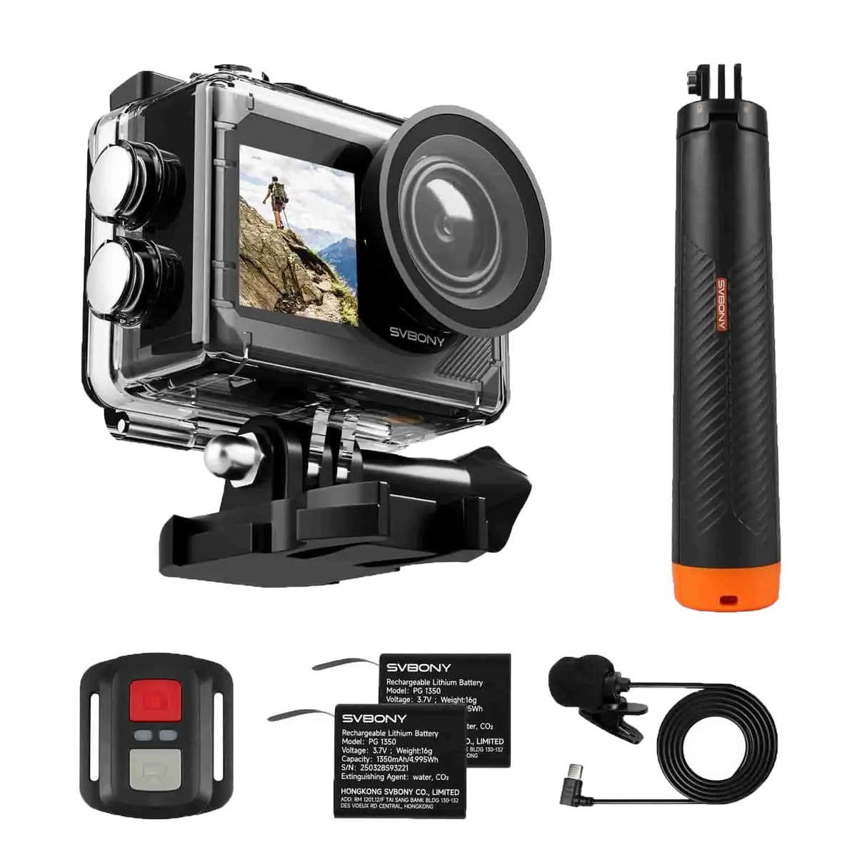 4K/30fps водонепроникна камера дії IPX8 30м з 6-вісною EIS та 5x зумом - SVbony