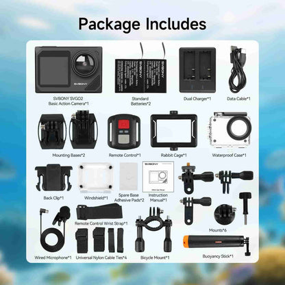 4K/30fps водонепроникна камера дії IPX8 30м з 6-вісною EIS та 5x зумом - SVbony